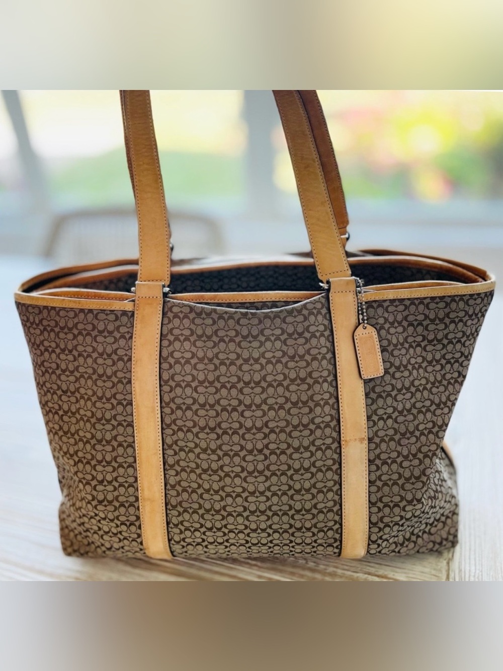 Vintage Coach Signature Canvas Tote Bag | Style F065-F77014